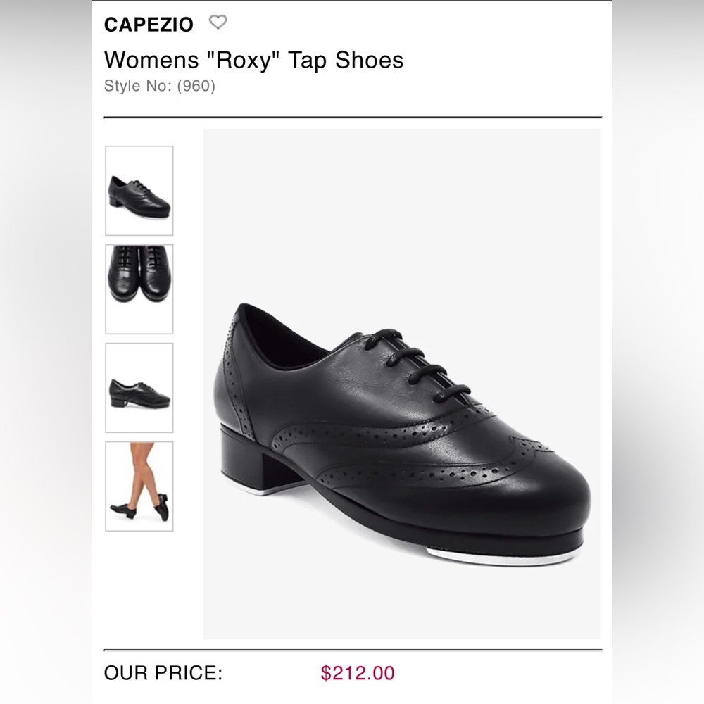 Capezio Black Roxy Women's Lace-Up Tap Shoes